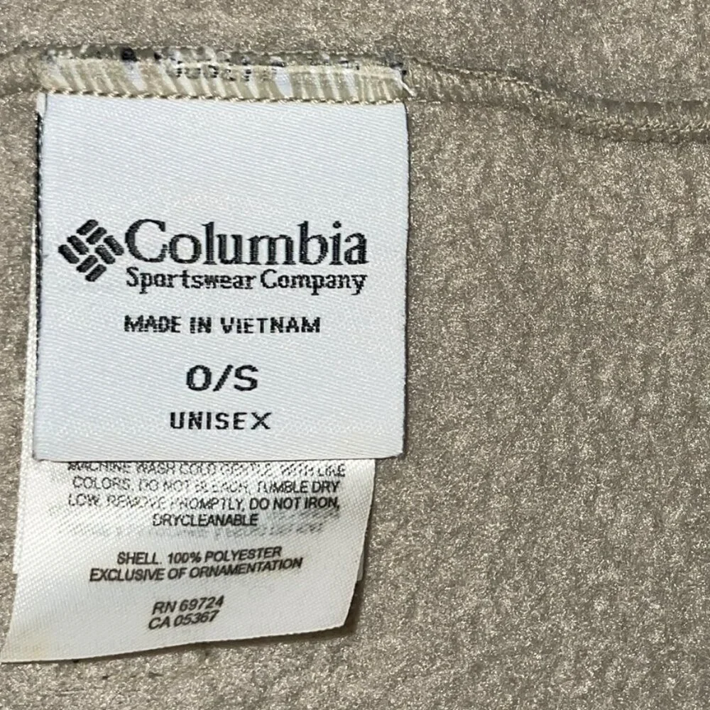 Vintage Columbia Fleece Head Band Neck Gaiter Warmer Tan One Size Unisex‎